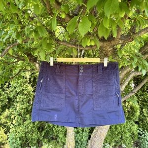 Navy Utility Mini Skirt